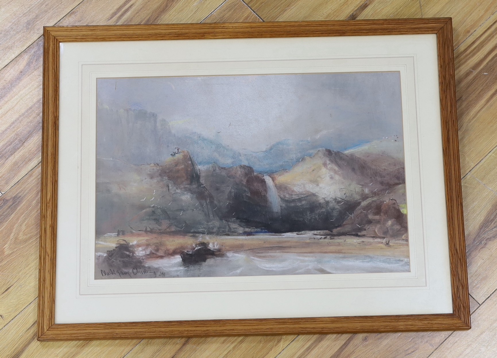 Henry Bright (1810-1873), pastel, 'Blackgang Chine, Isle of Wight', inscribed, Agnew & Sons label verso, 32 x 48cm